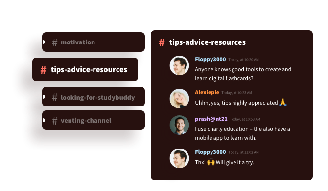 Example of the discord channels 